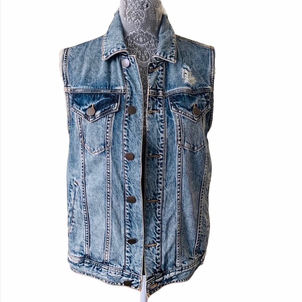 Nordstrom b.p Denim Embroidered Vest - Picture 2 of 6